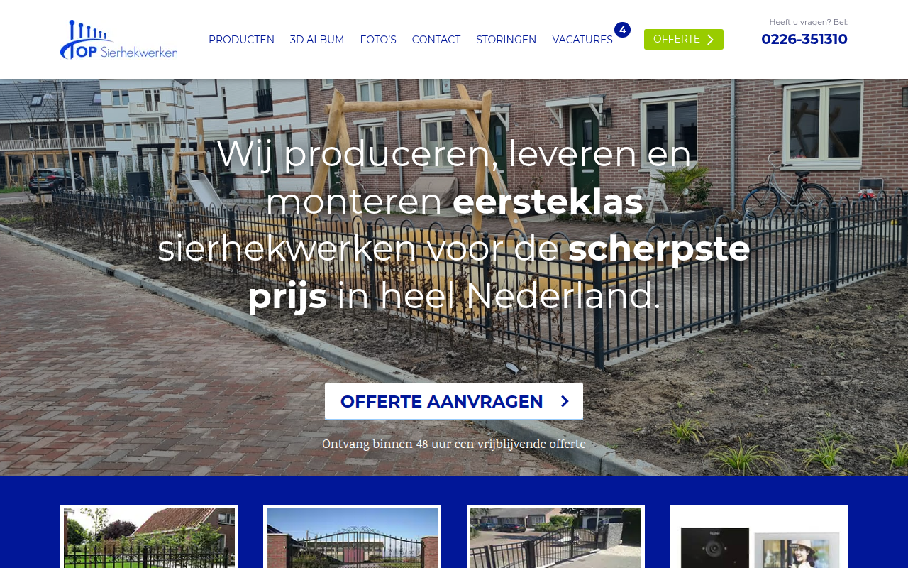 Screenshot van topsierhek.nl