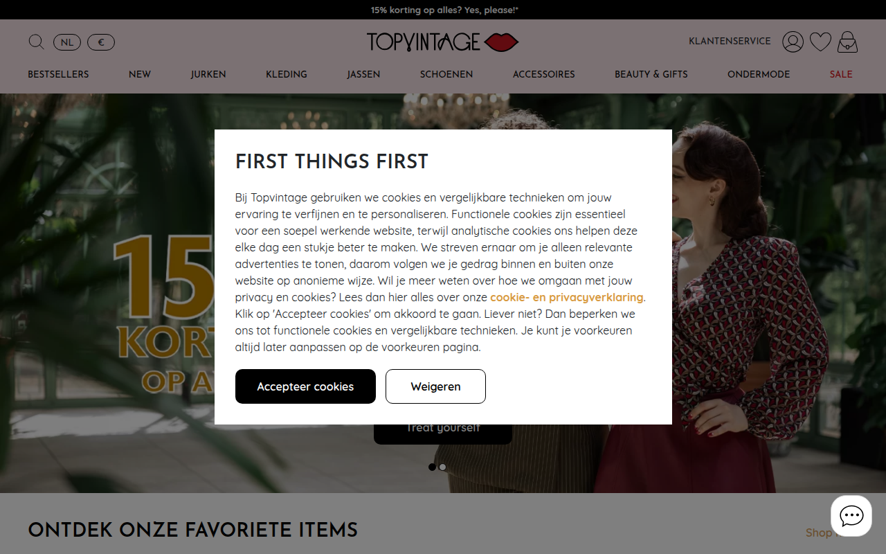 Screenshot van topvintage.nl