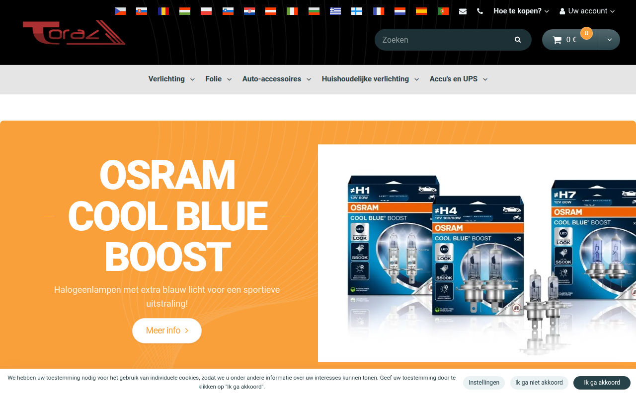 Screenshot van toraz.nl