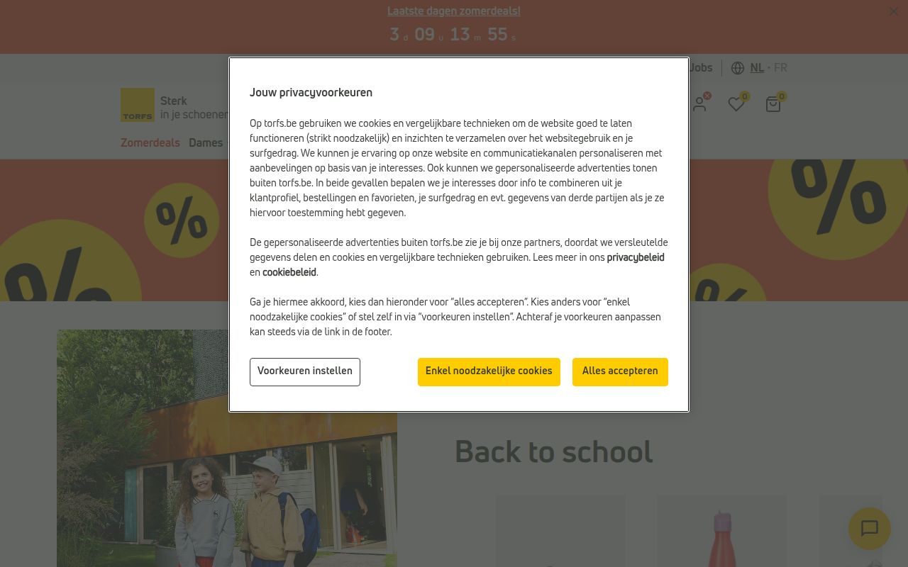 Screenshot van torfs.be