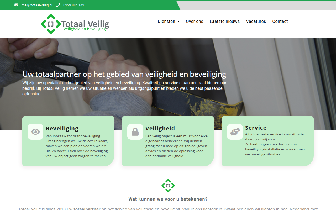 Screenshot van totaal-veilig.nl