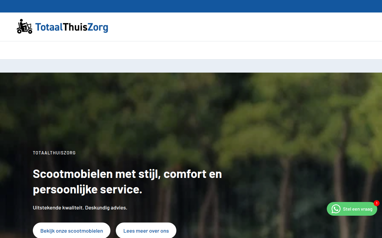 Screenshot van totaalthuiszorg.nl