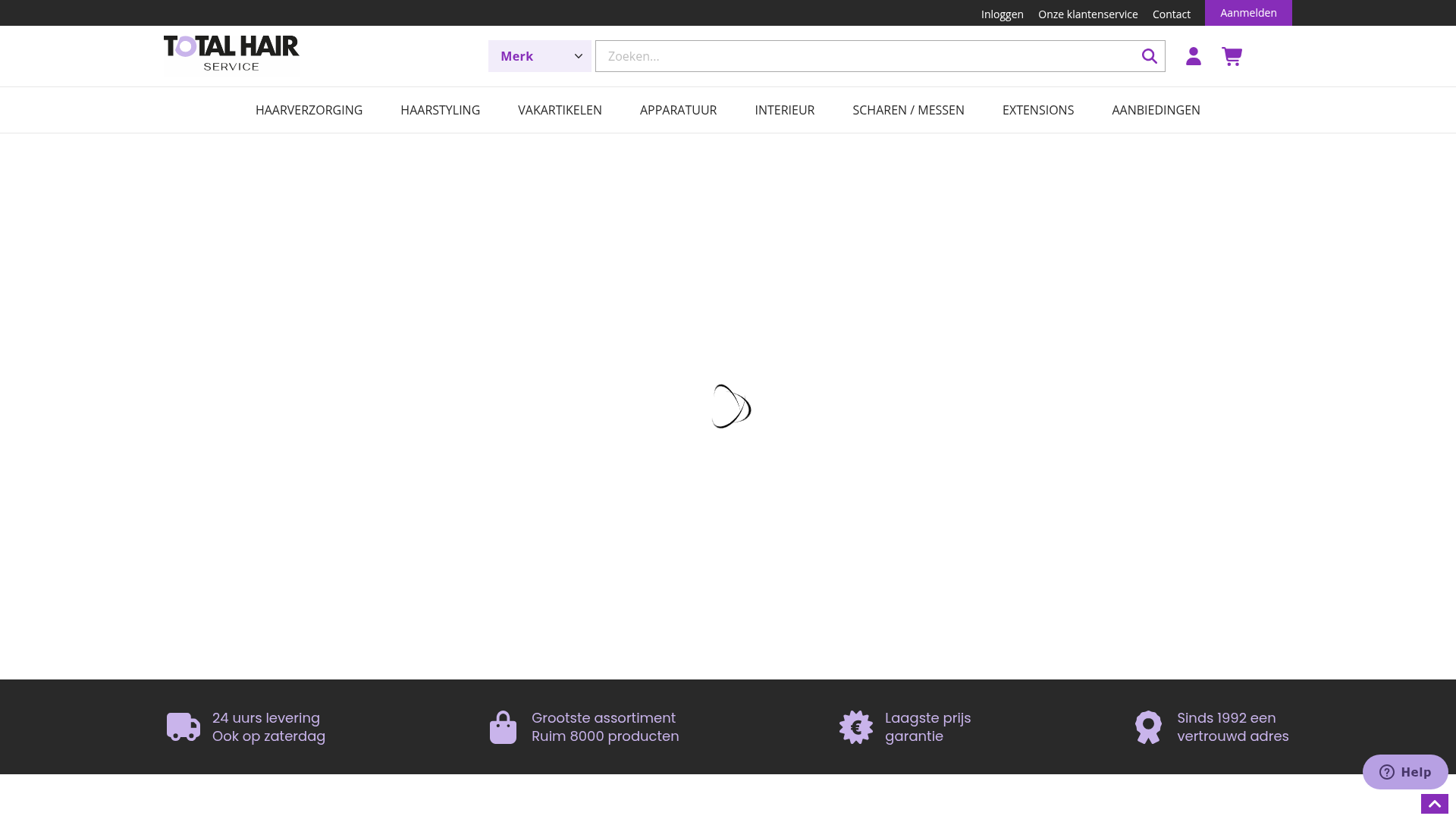 Screenshot van totalhair.nl