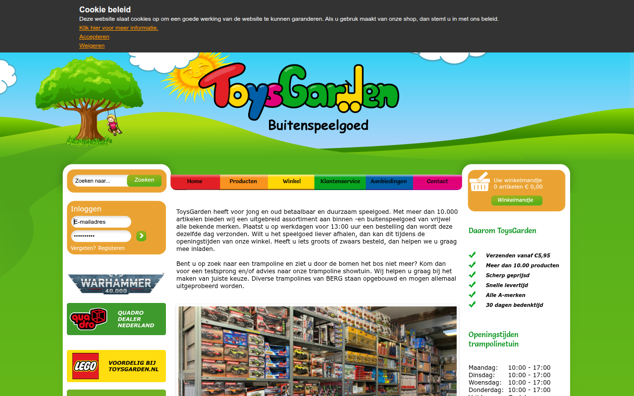 Screenshot van toysgarden.nl
