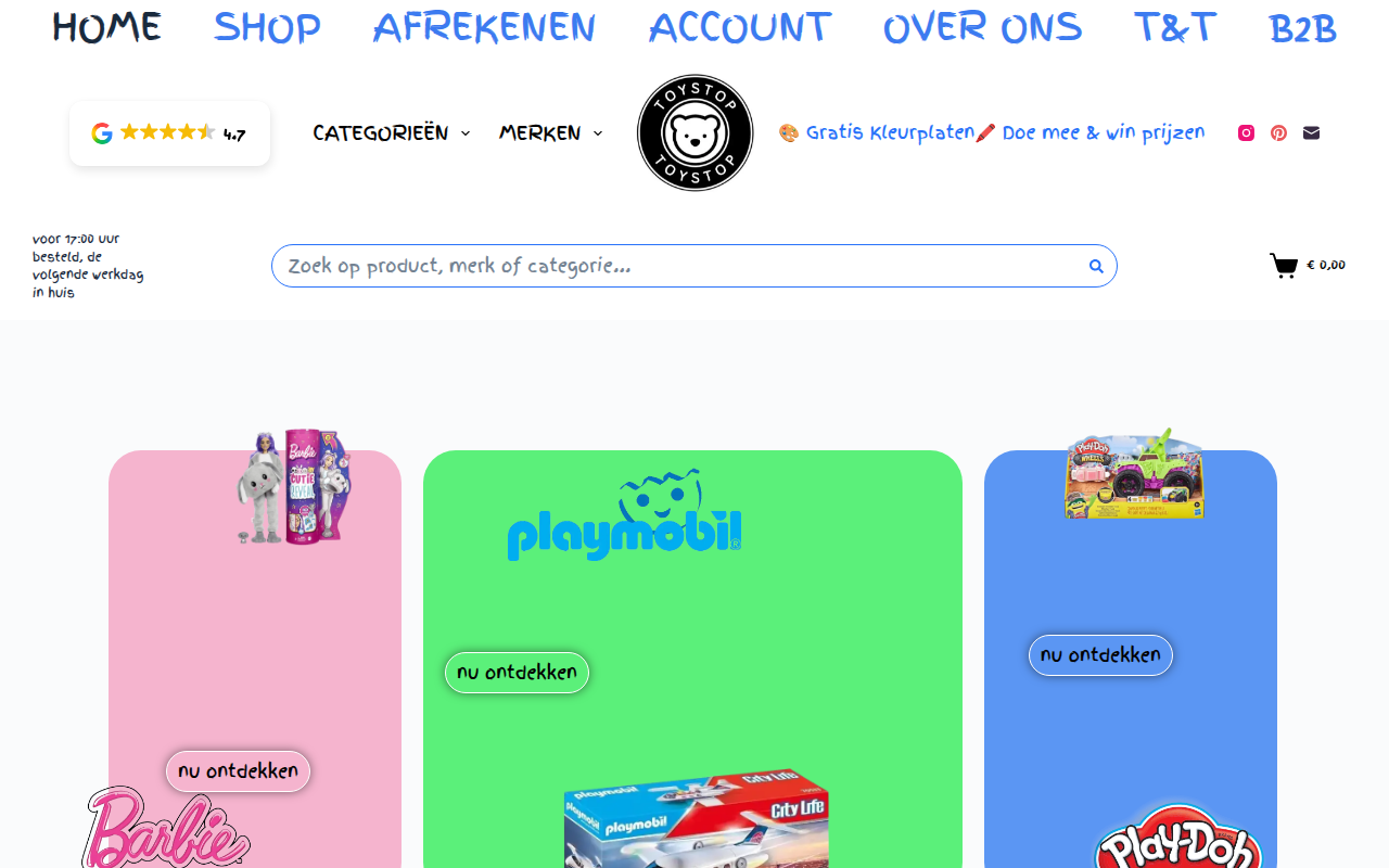 Screenshot van toystop.nl