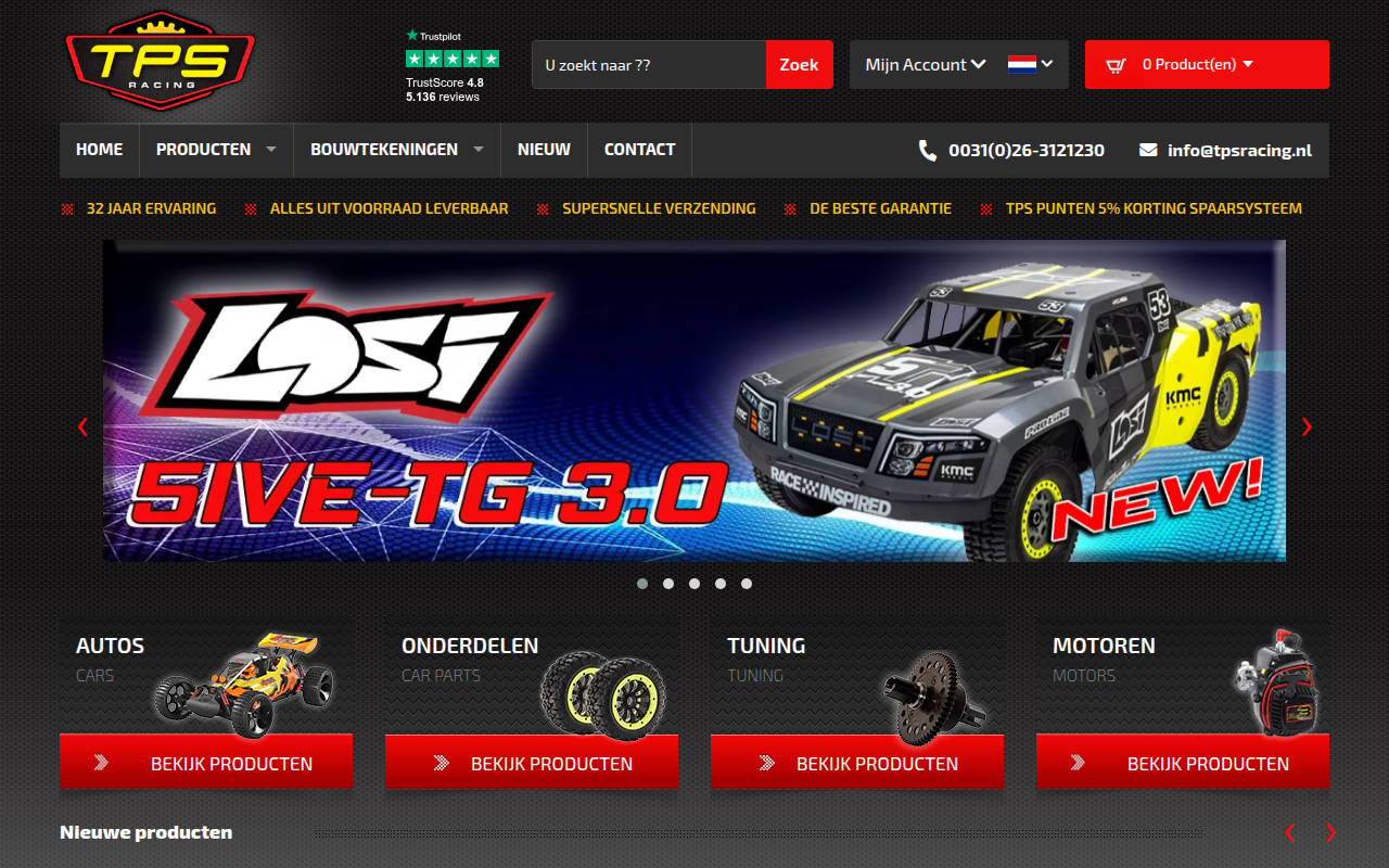 Screenshot van tpsracing.nl