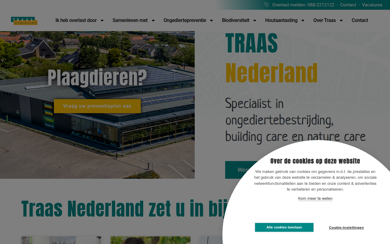 Screenshot van traasnederland.nl