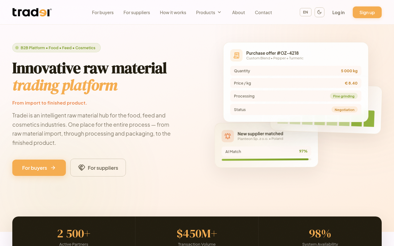 Screenshot van tradei.com
