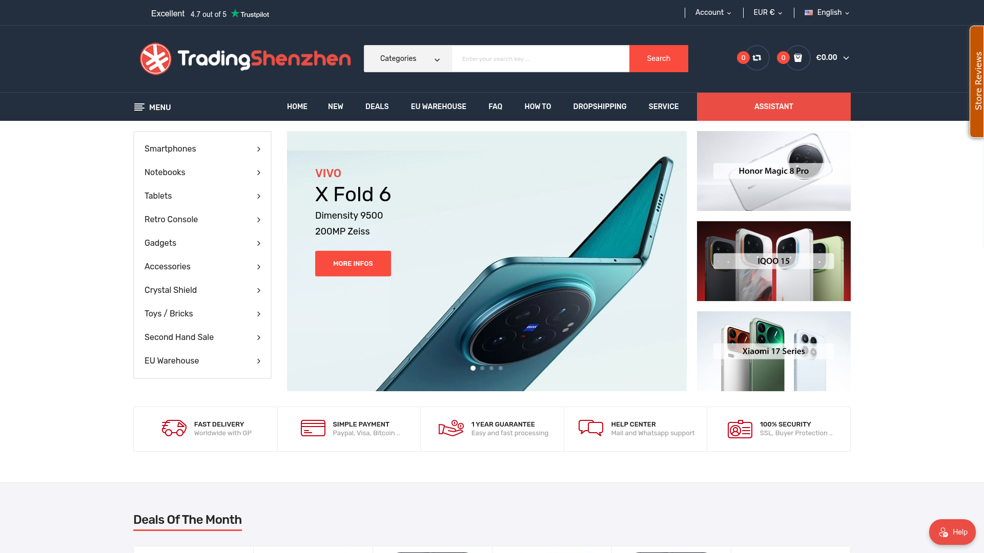 Screenshot van tradingshenzhen.com