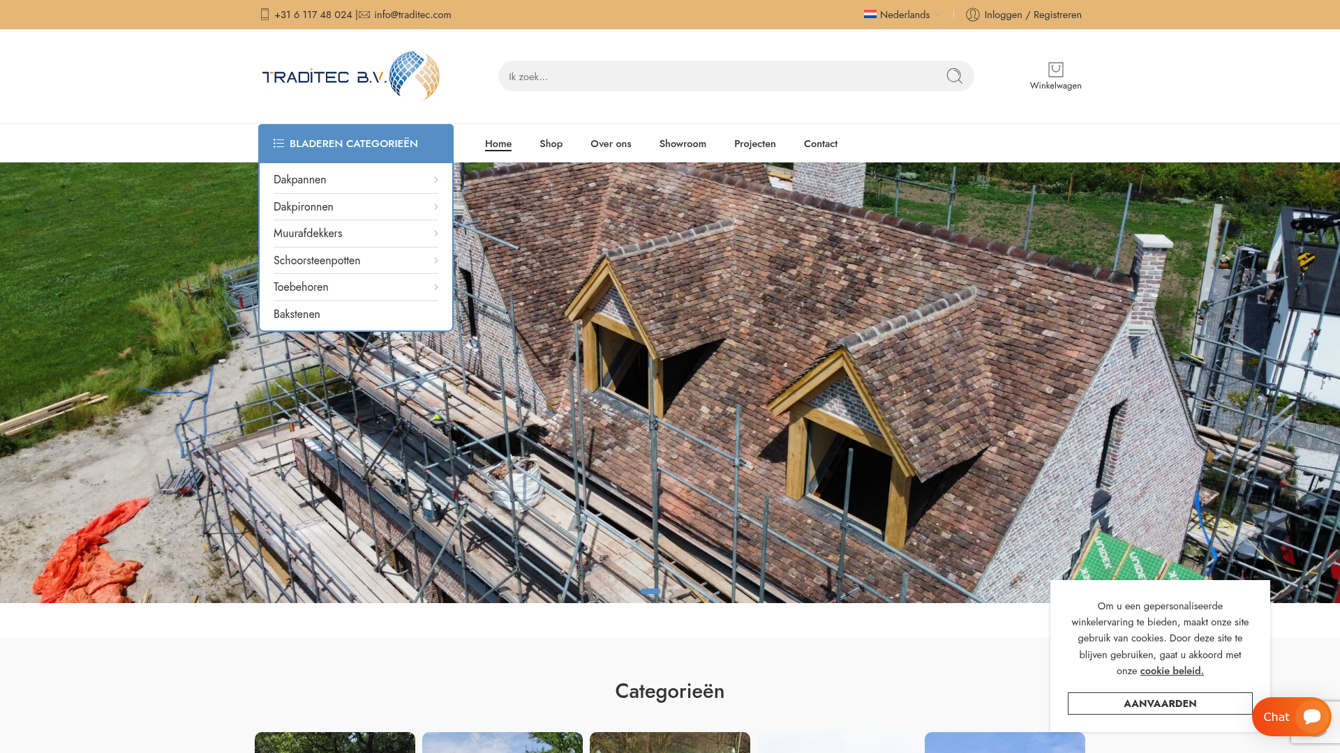 Screenshot van traditec.com
