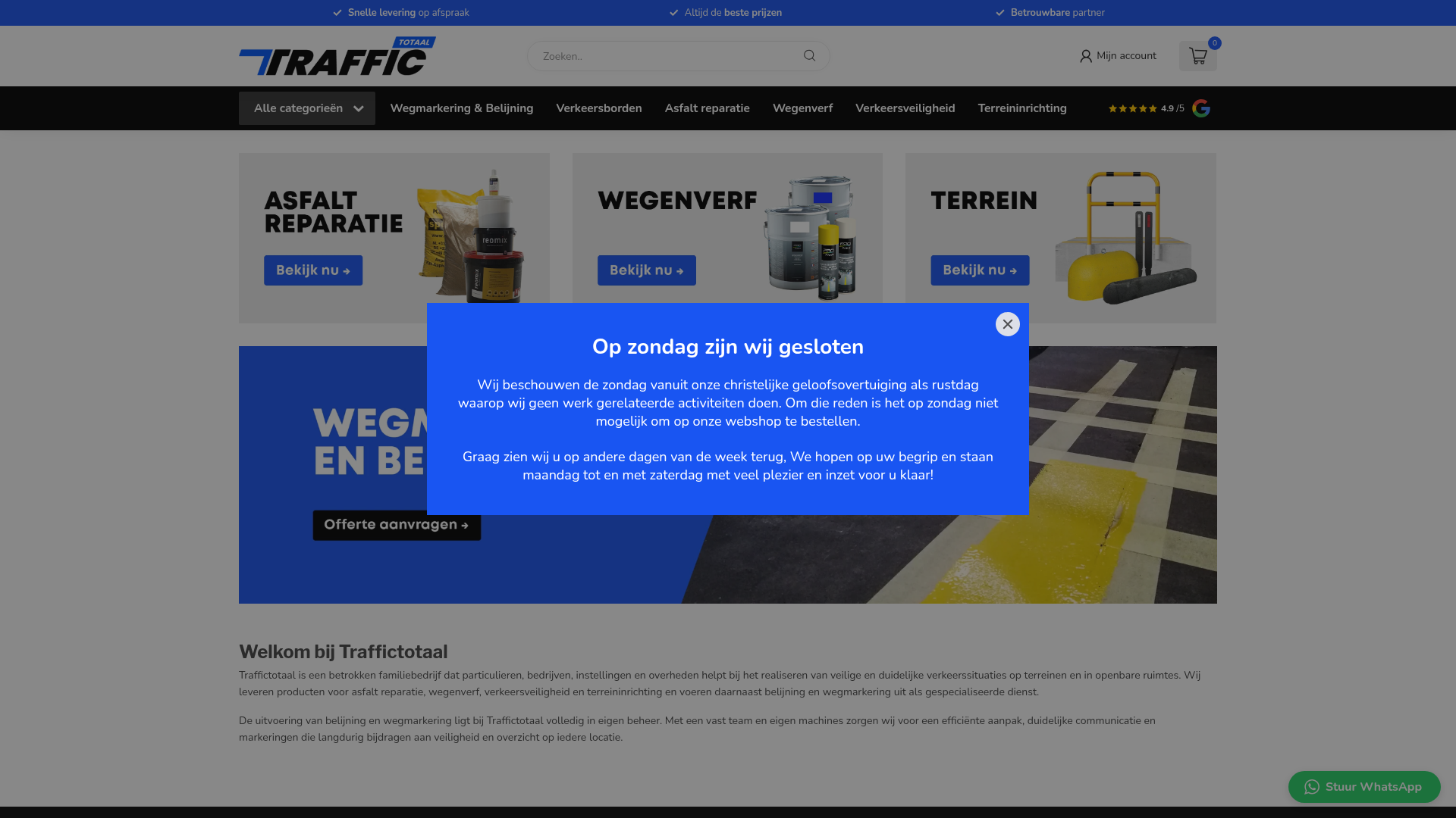 Screenshot van traffictotaal.nl
