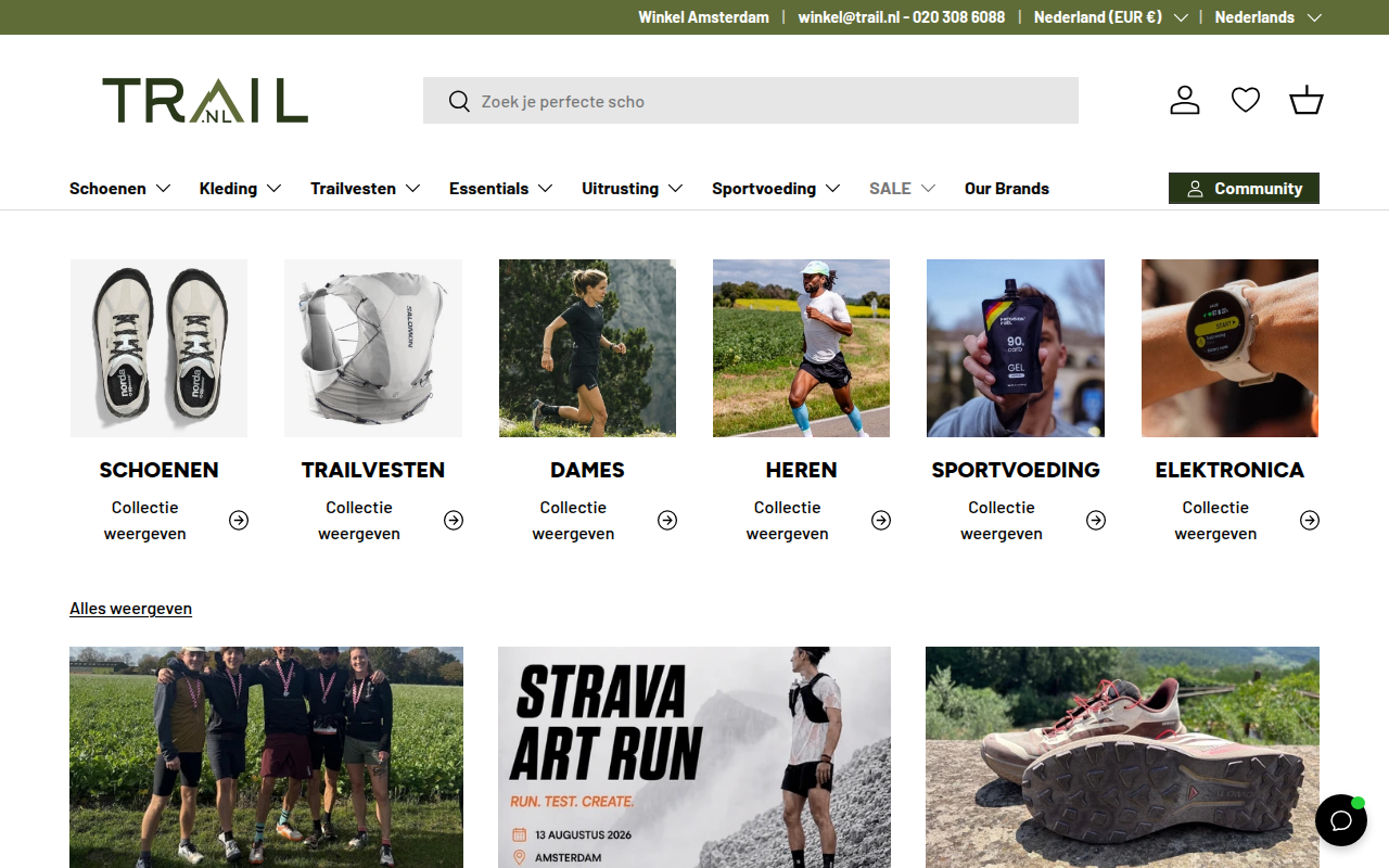 Screenshot van trail.nl