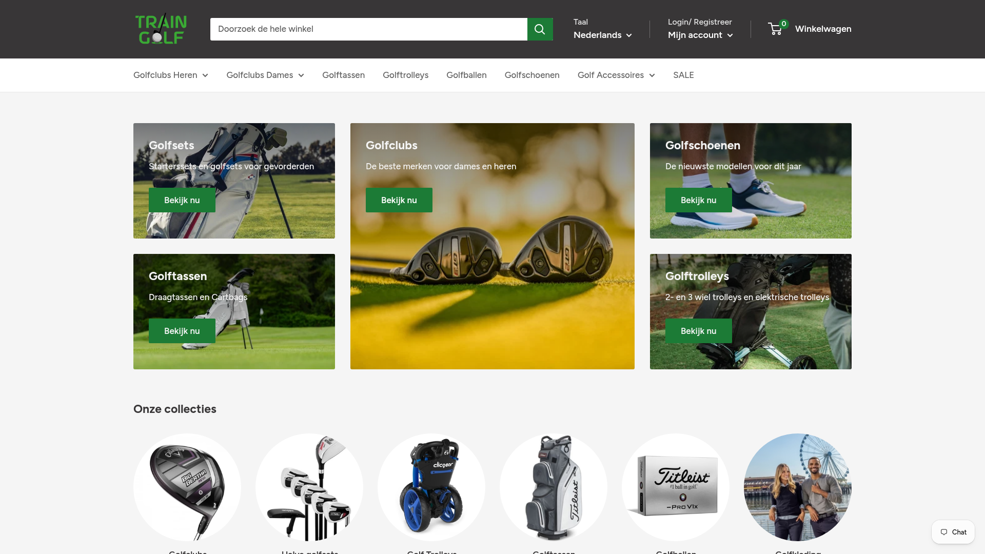 Screenshot van traingolf.nl