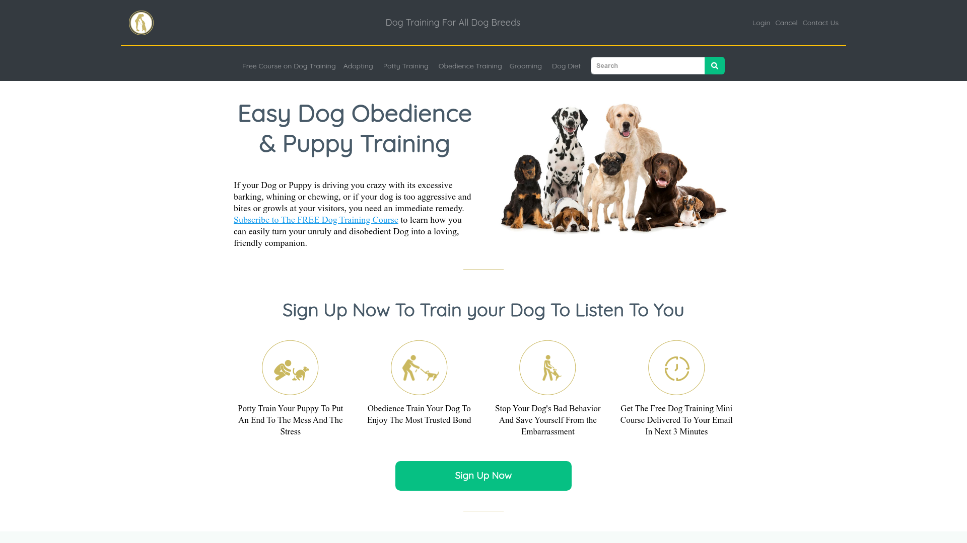 Screenshot van trainpetdog.com