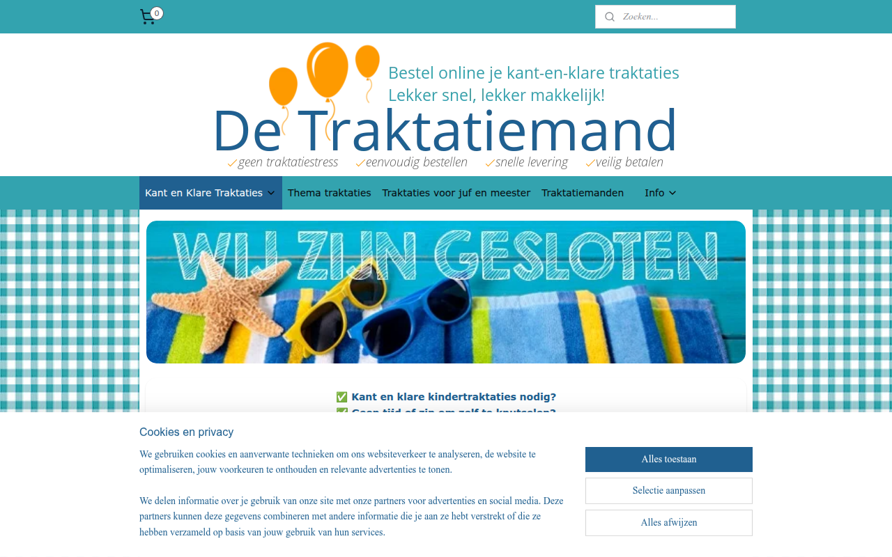 Screenshot van traktatiemand-shop.nl