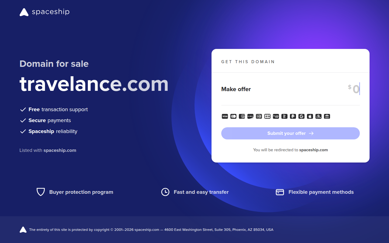 Screenshot van travelance.com