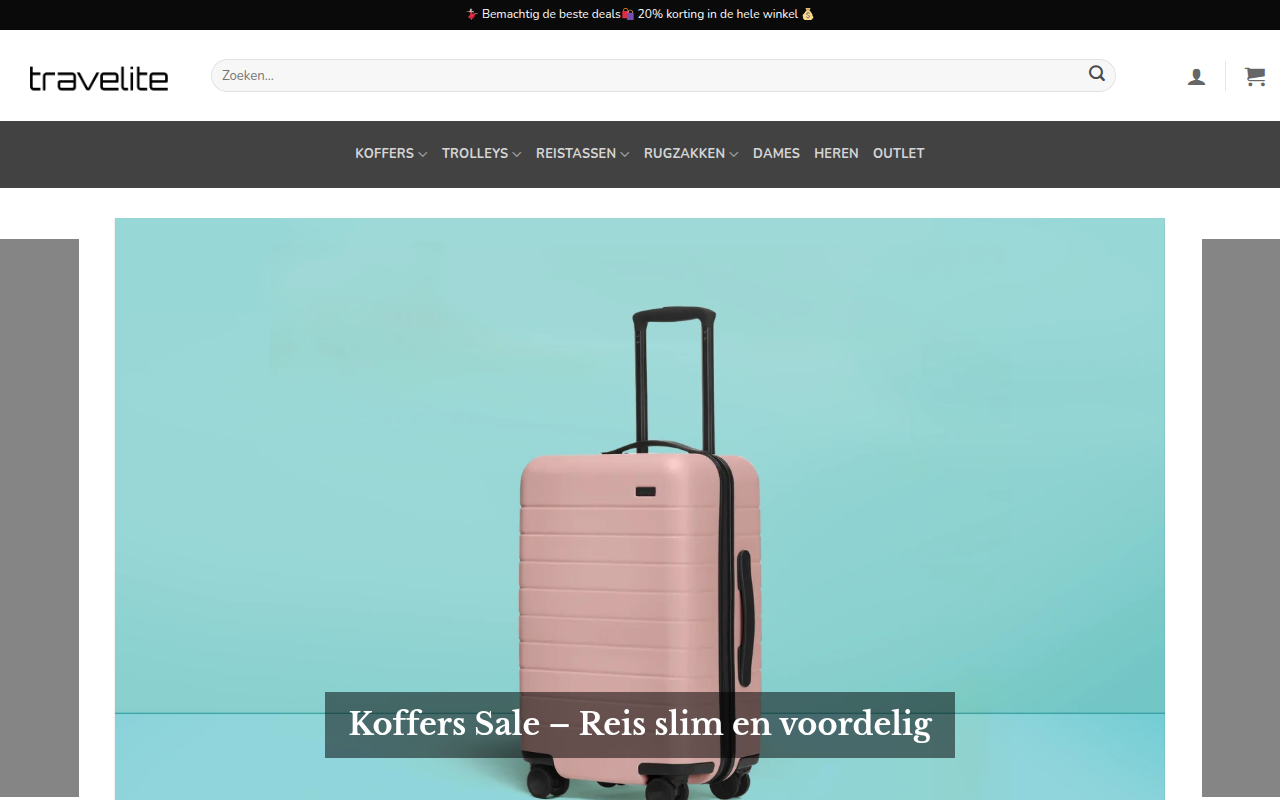 Screenshot van travelitewinkel.com