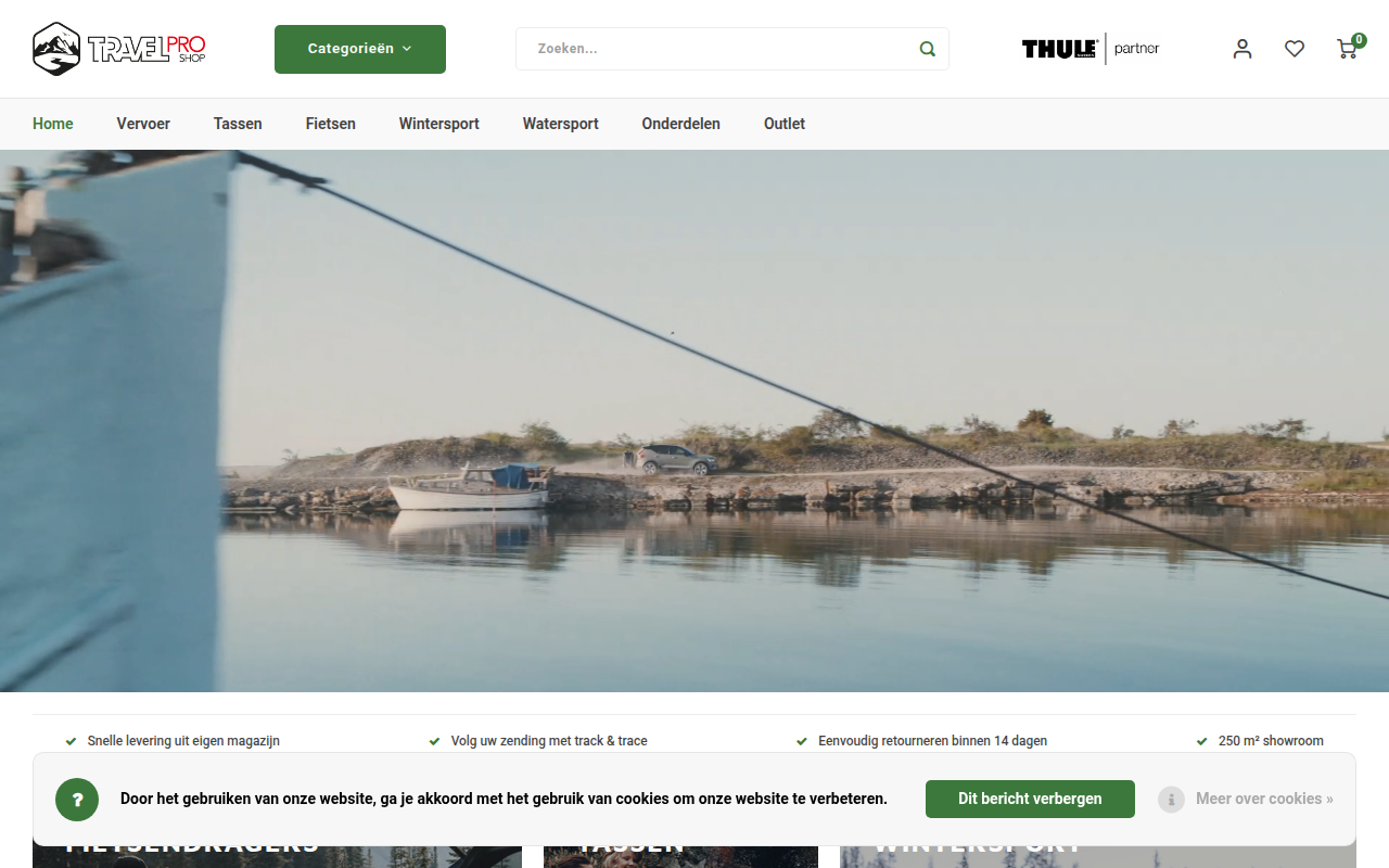 Screenshot van travelproshop.nl