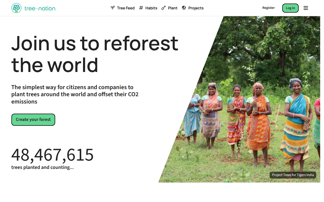 Screenshot van tree-nation.com