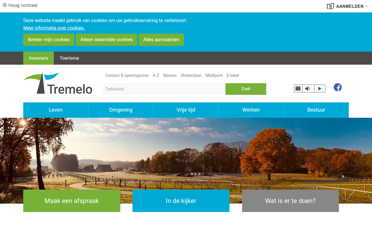 Screenshot van tremelo.be