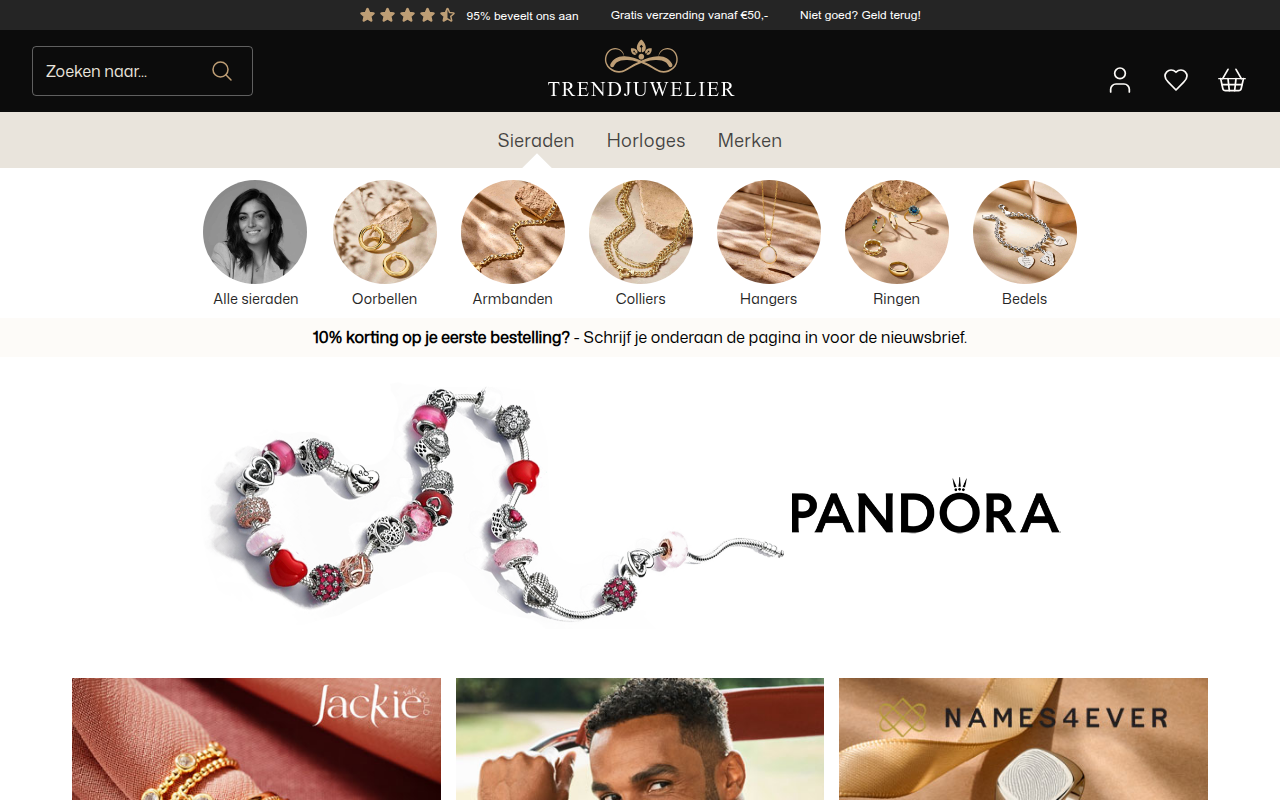 Screenshot van trendjuwelier.nl
