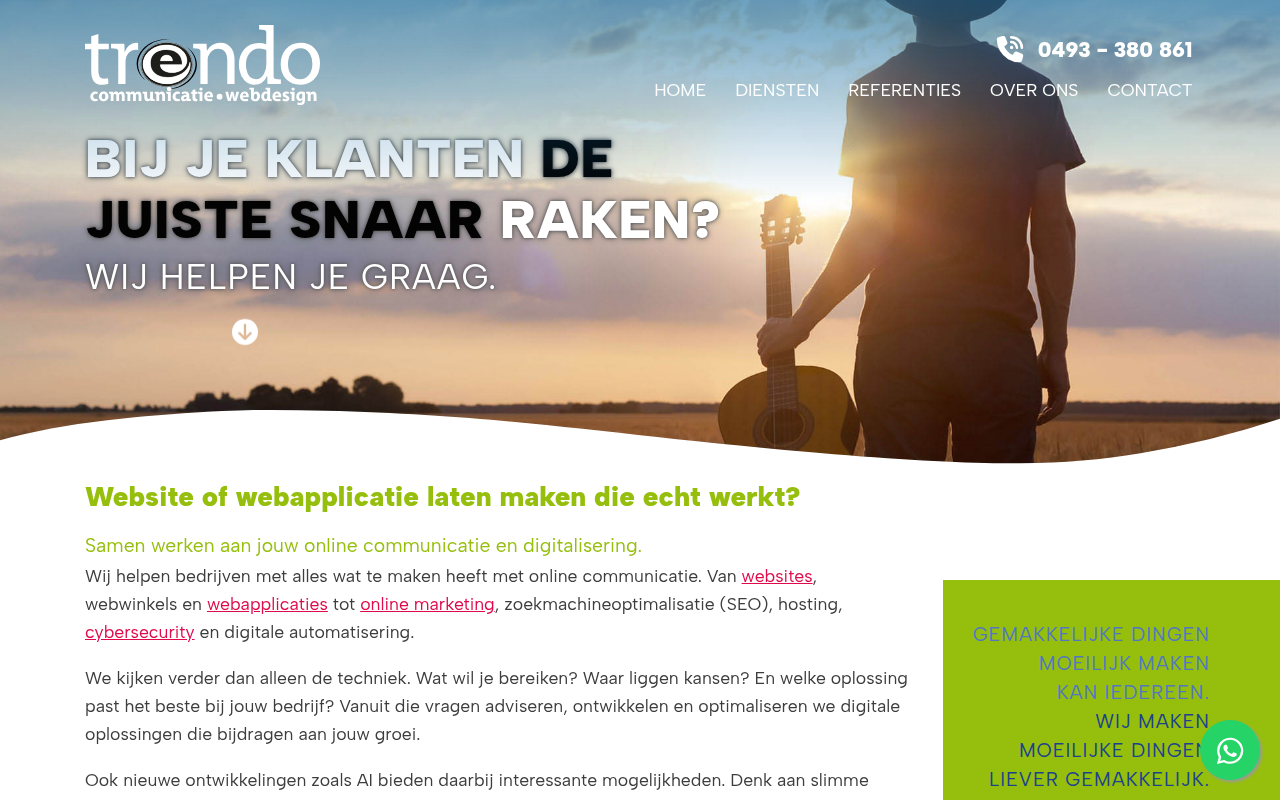 Screenshot van trendo.nl