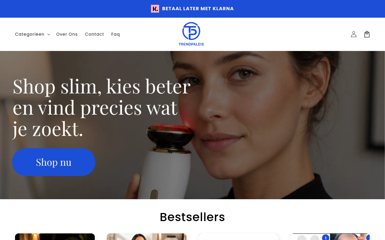 Screenshot van trendpaleis.nl