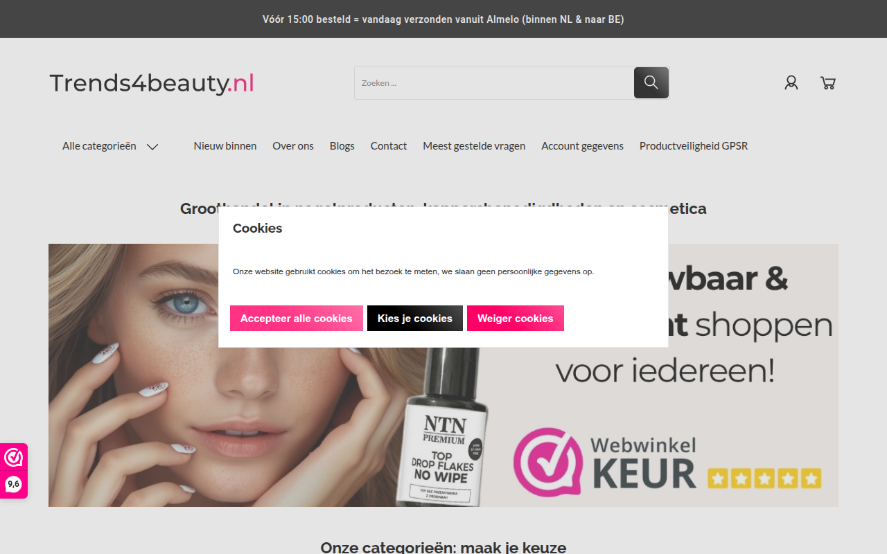 Screenshot van trends4beauty.nl