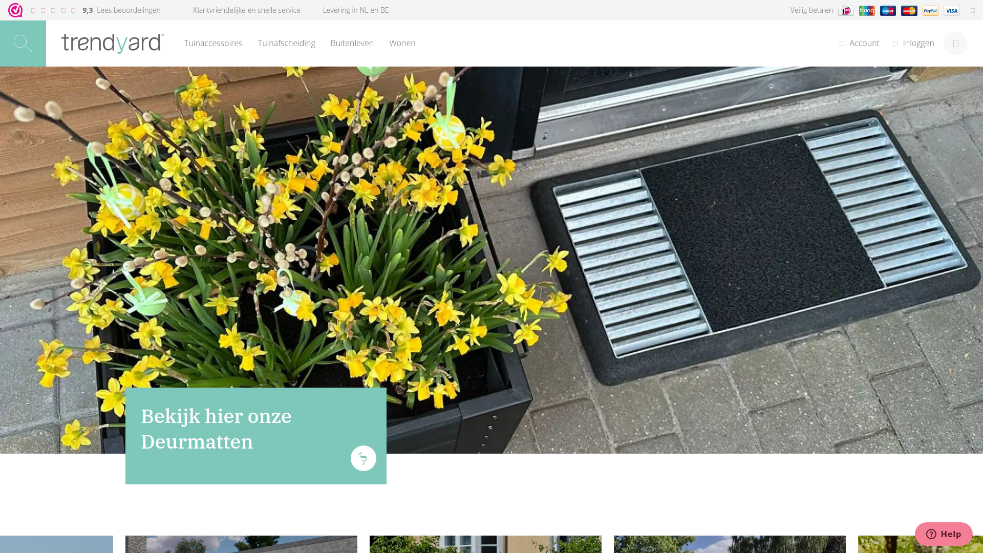 Screenshot van trendyard.nl