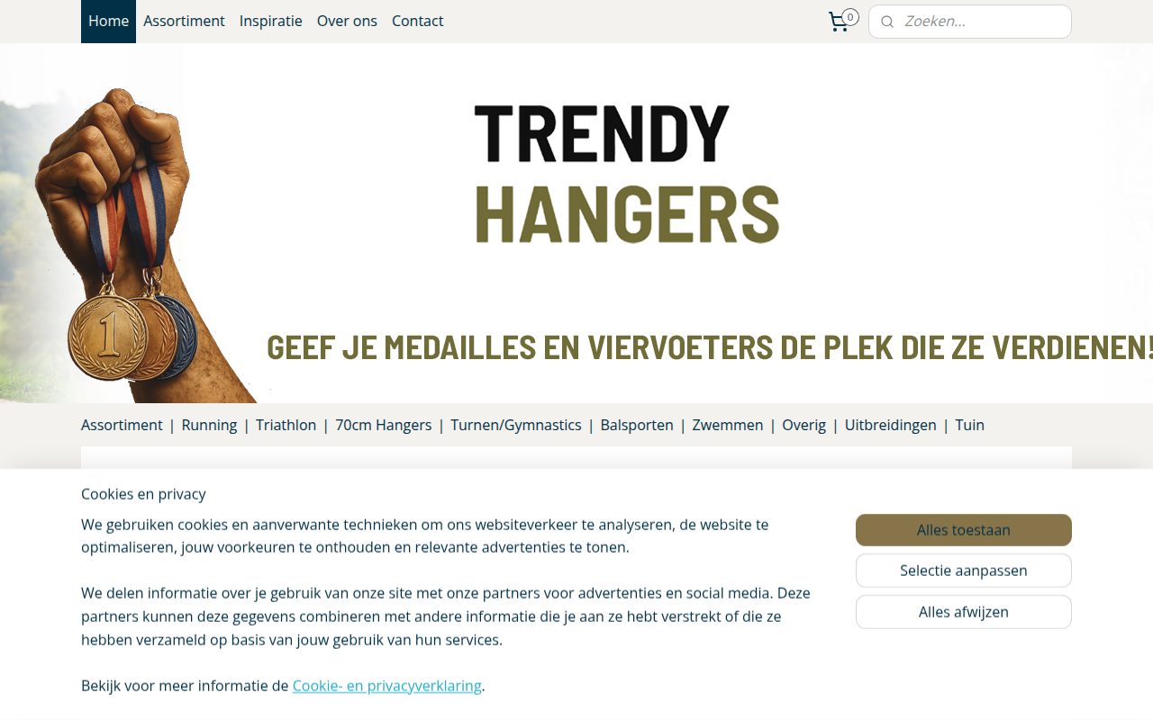 Screenshot van trendyhangers.nl