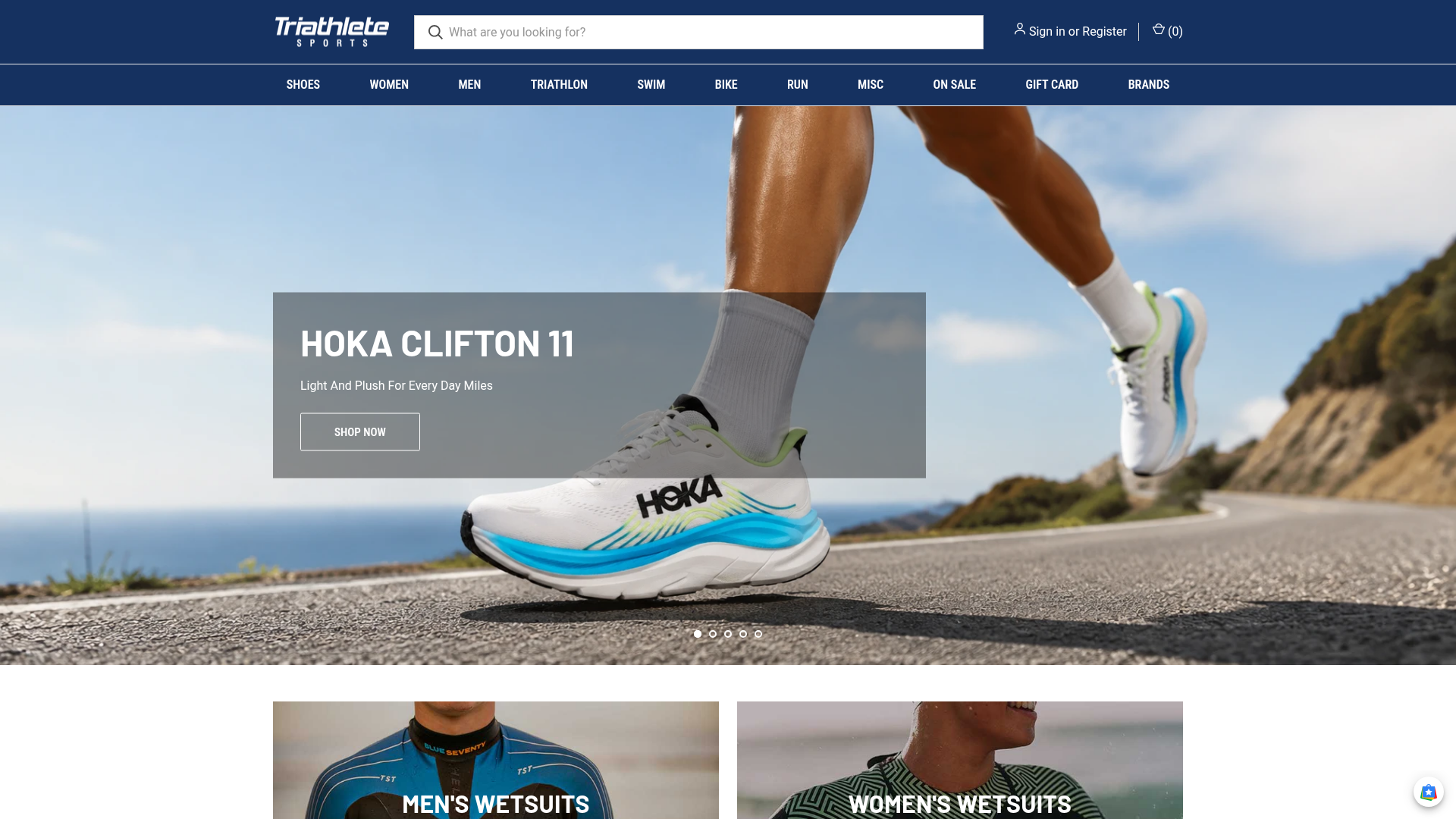 Screenshot van triathletesports.com