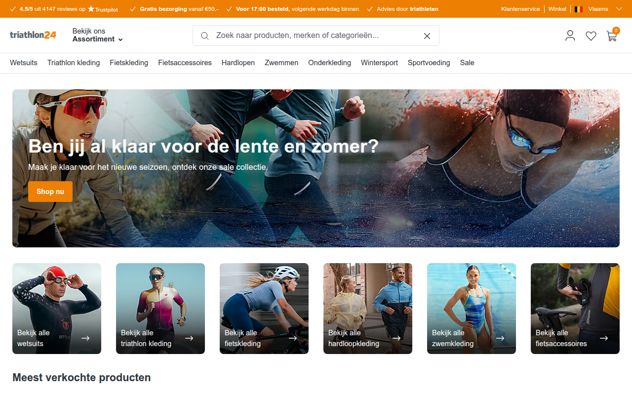 Screenshot van triathlon24.be