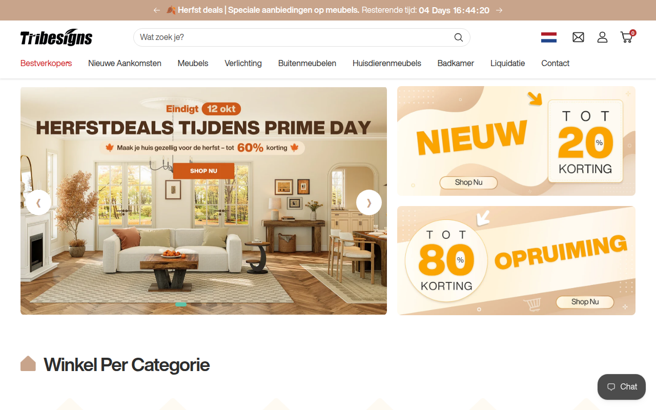 Screenshot van tribesigns.nl