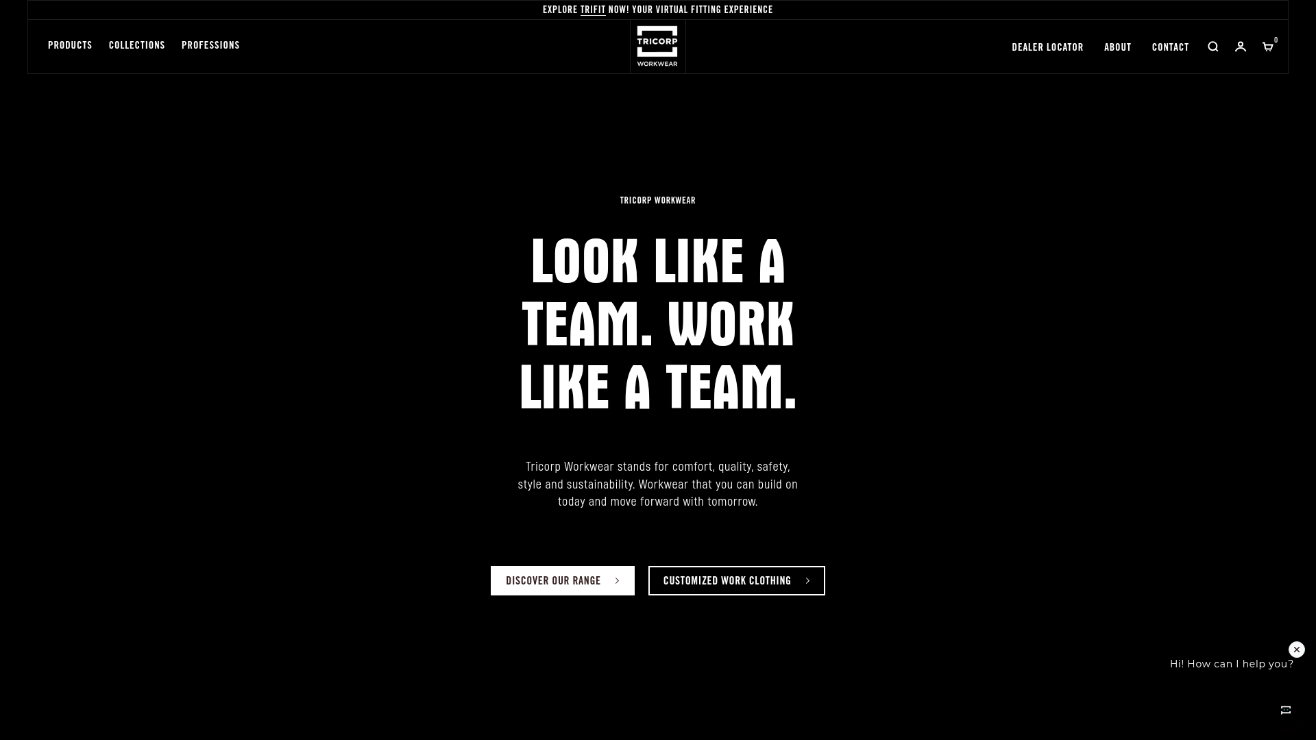 Screenshot van tricorp.com