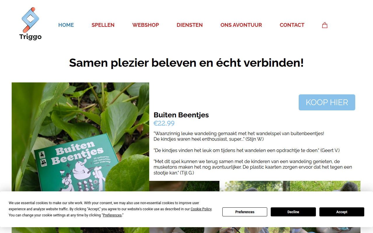 Screenshot van triggo.be