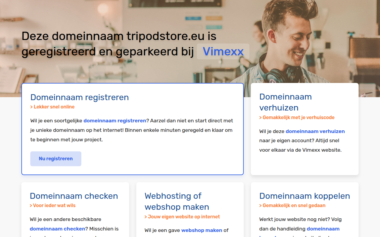 Screenshot van tripodstore.eu