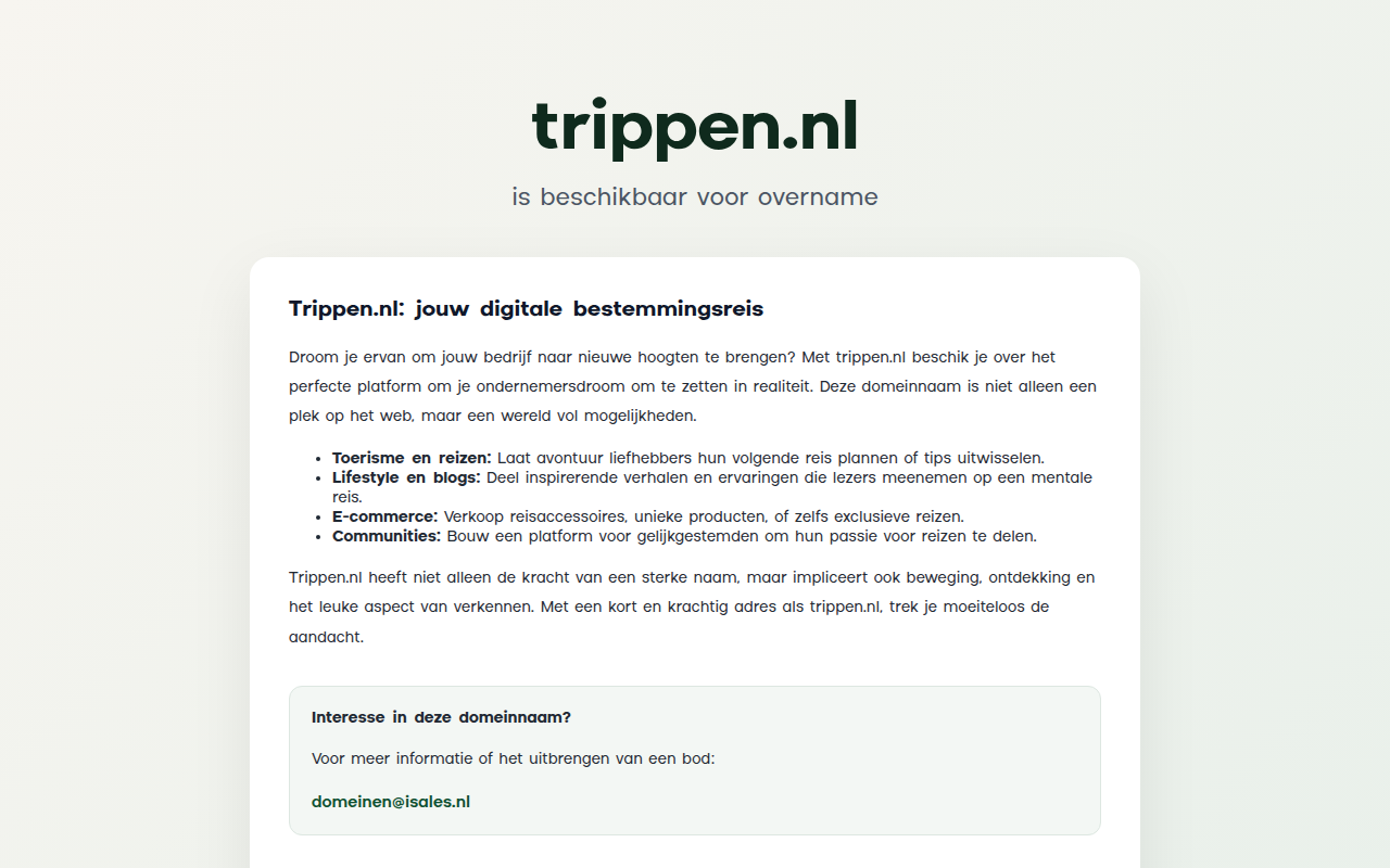 Screenshot van trippen.nl