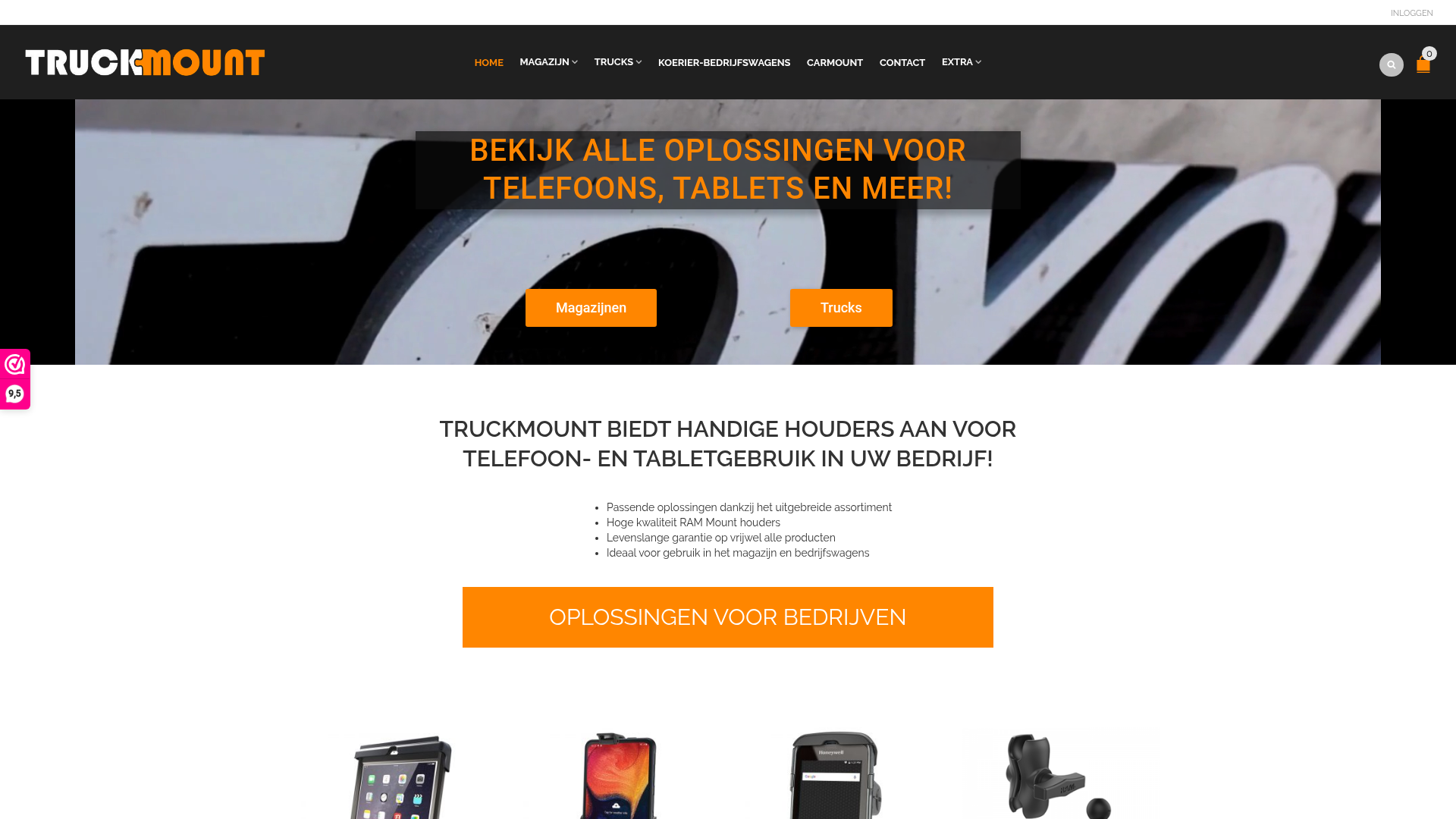 Screenshot van truck-mount.nl