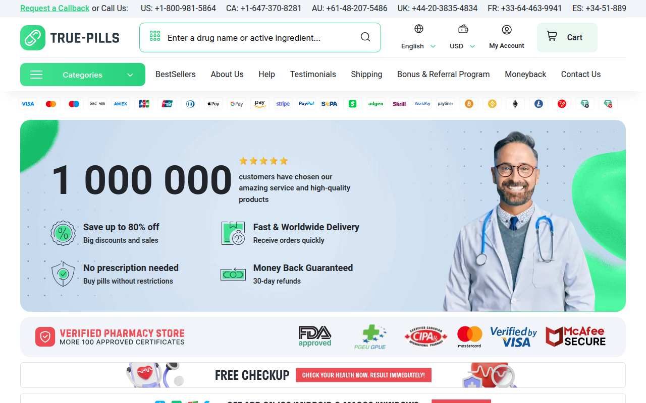 Screenshot van truepillz.com
