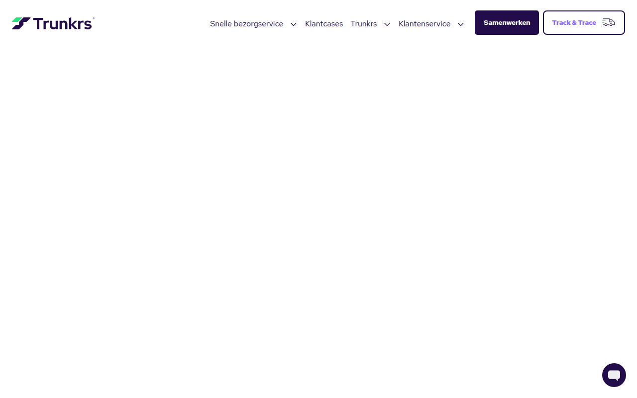 Screenshot van trunkrs.nl