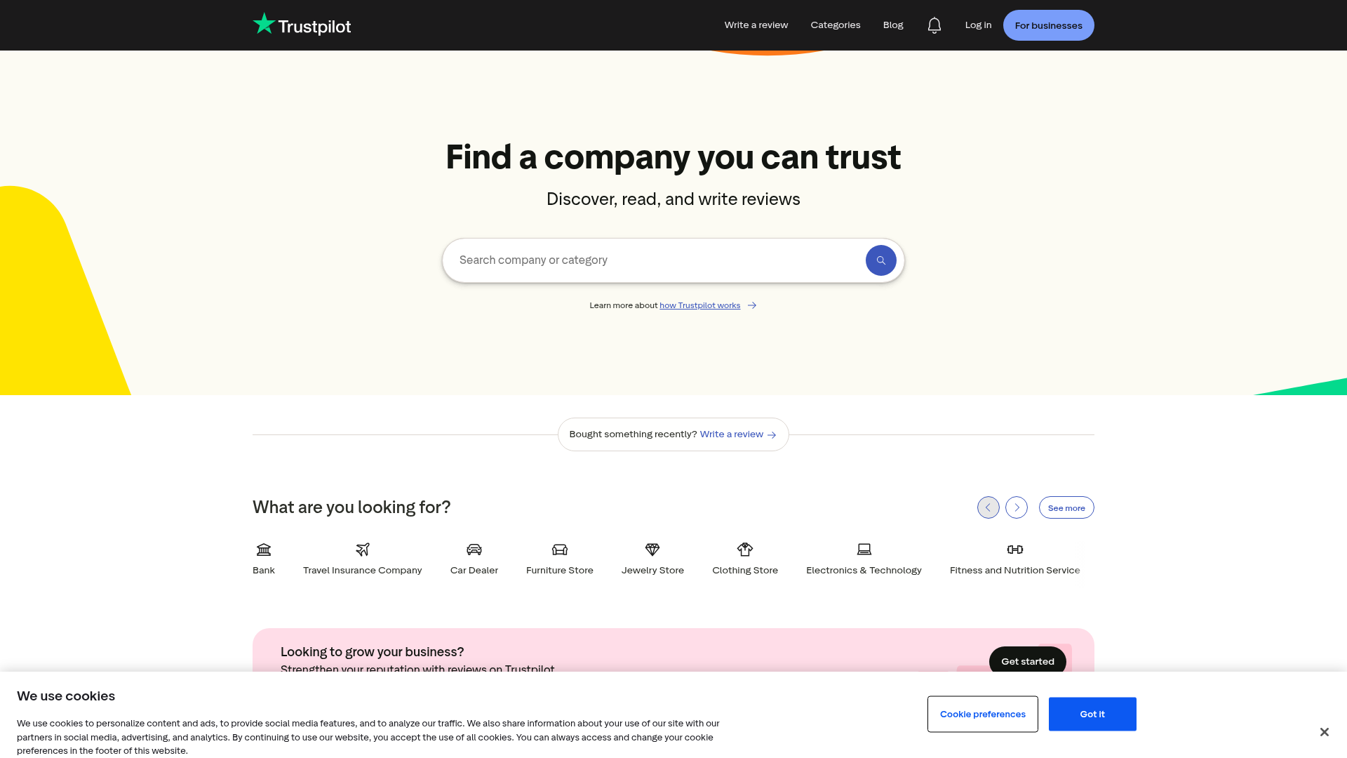 Screenshot van trustpilot.com