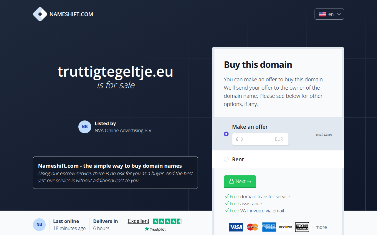Screenshot van truttigtegeltje.eu