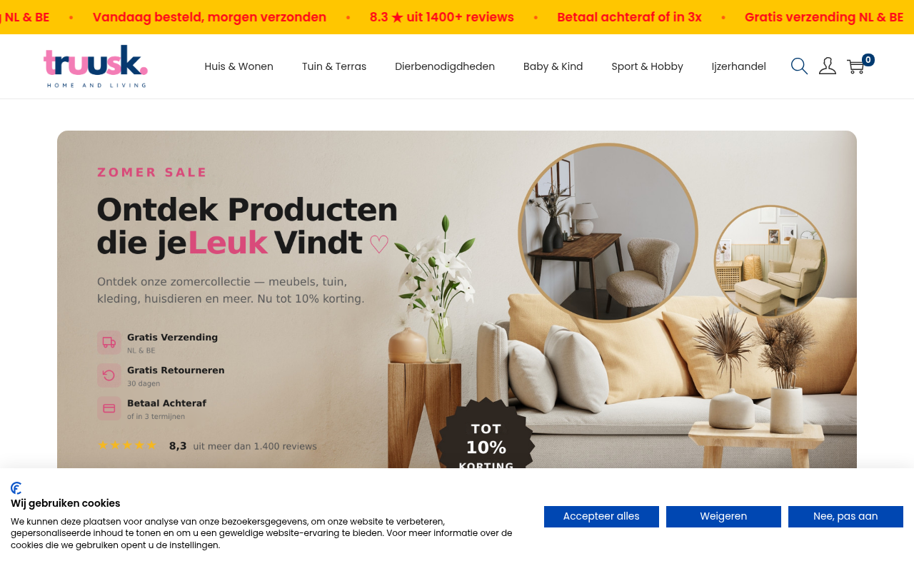 Screenshot van truusk.com