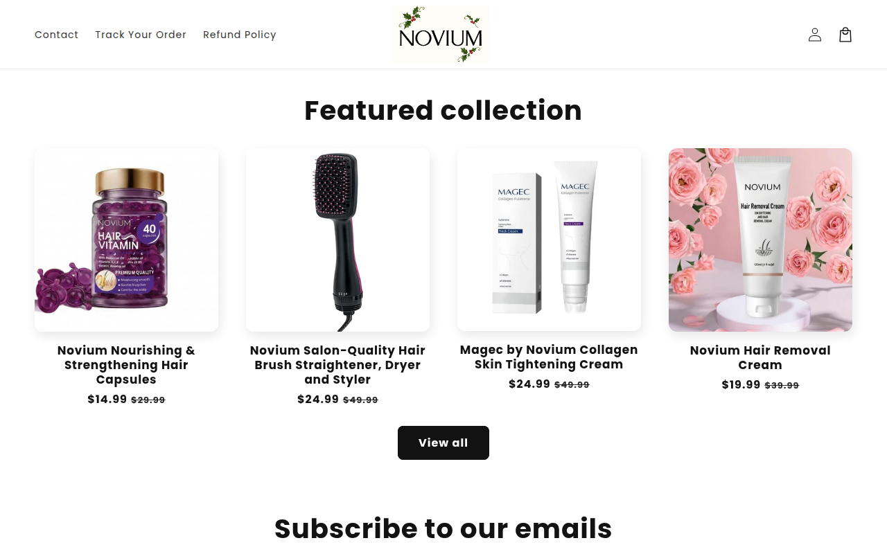 Screenshot van trynovium.com