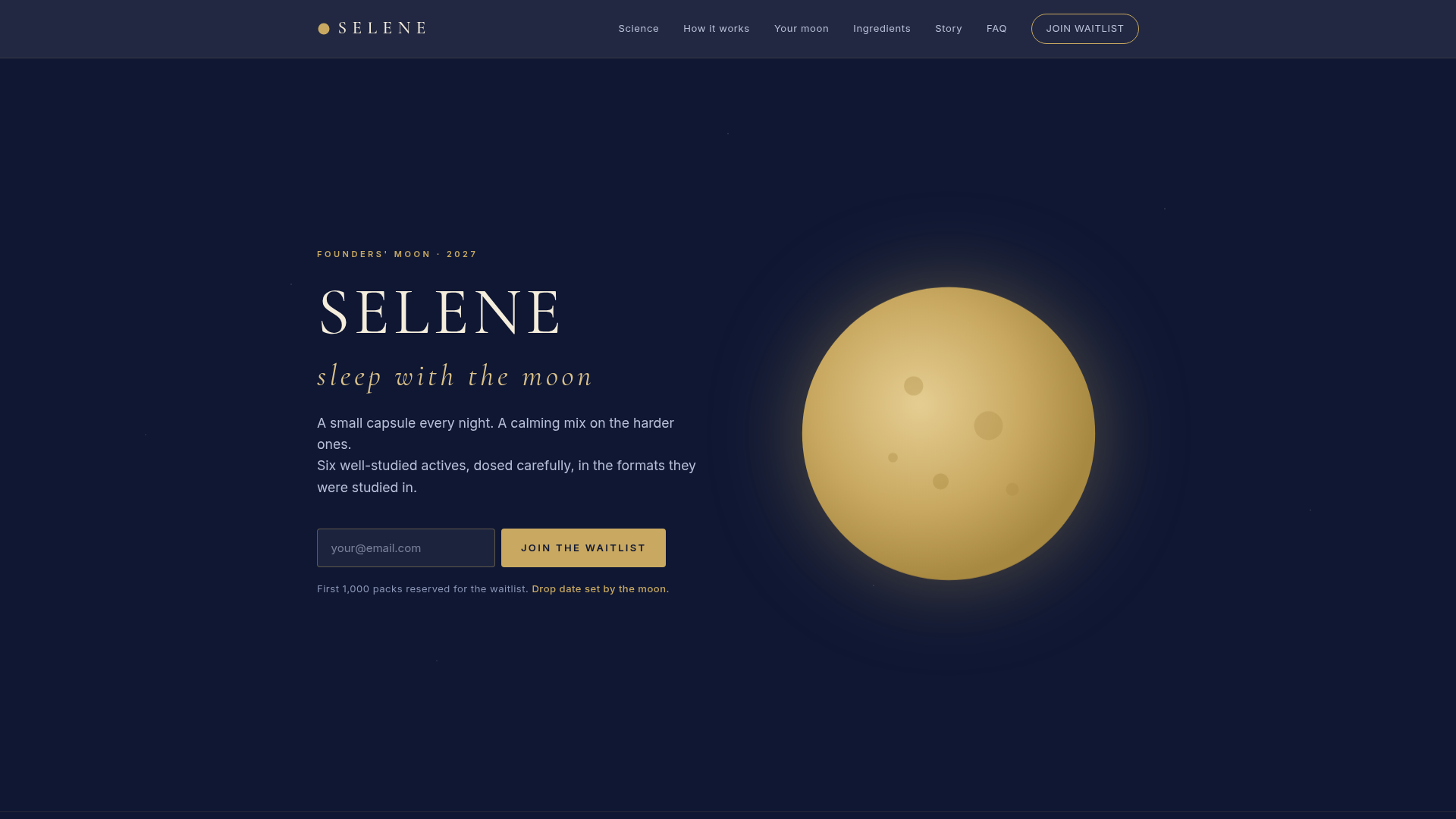 Screenshot van tryselene.com