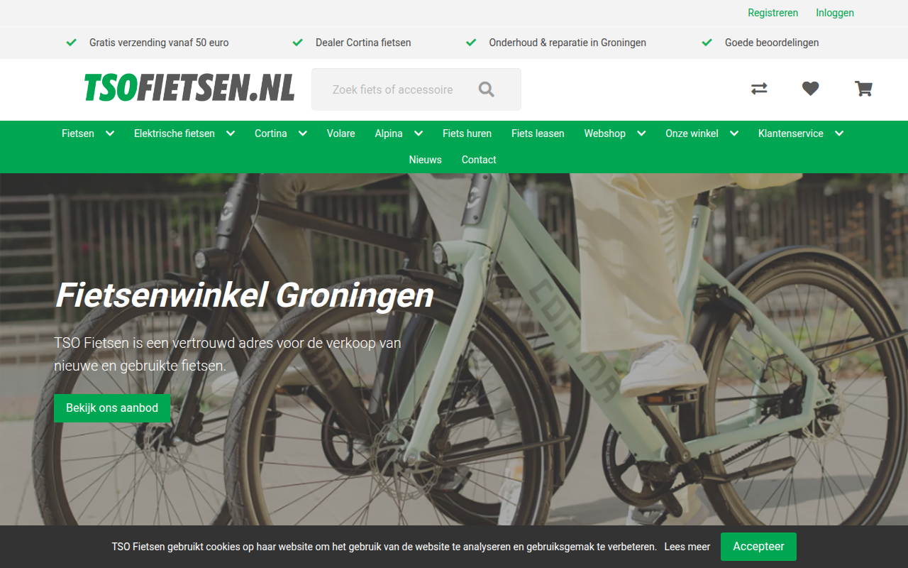 Screenshot van tsofietsen.nl