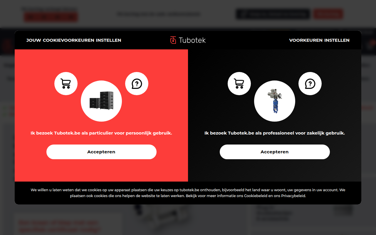 Screenshot van tubotek.be