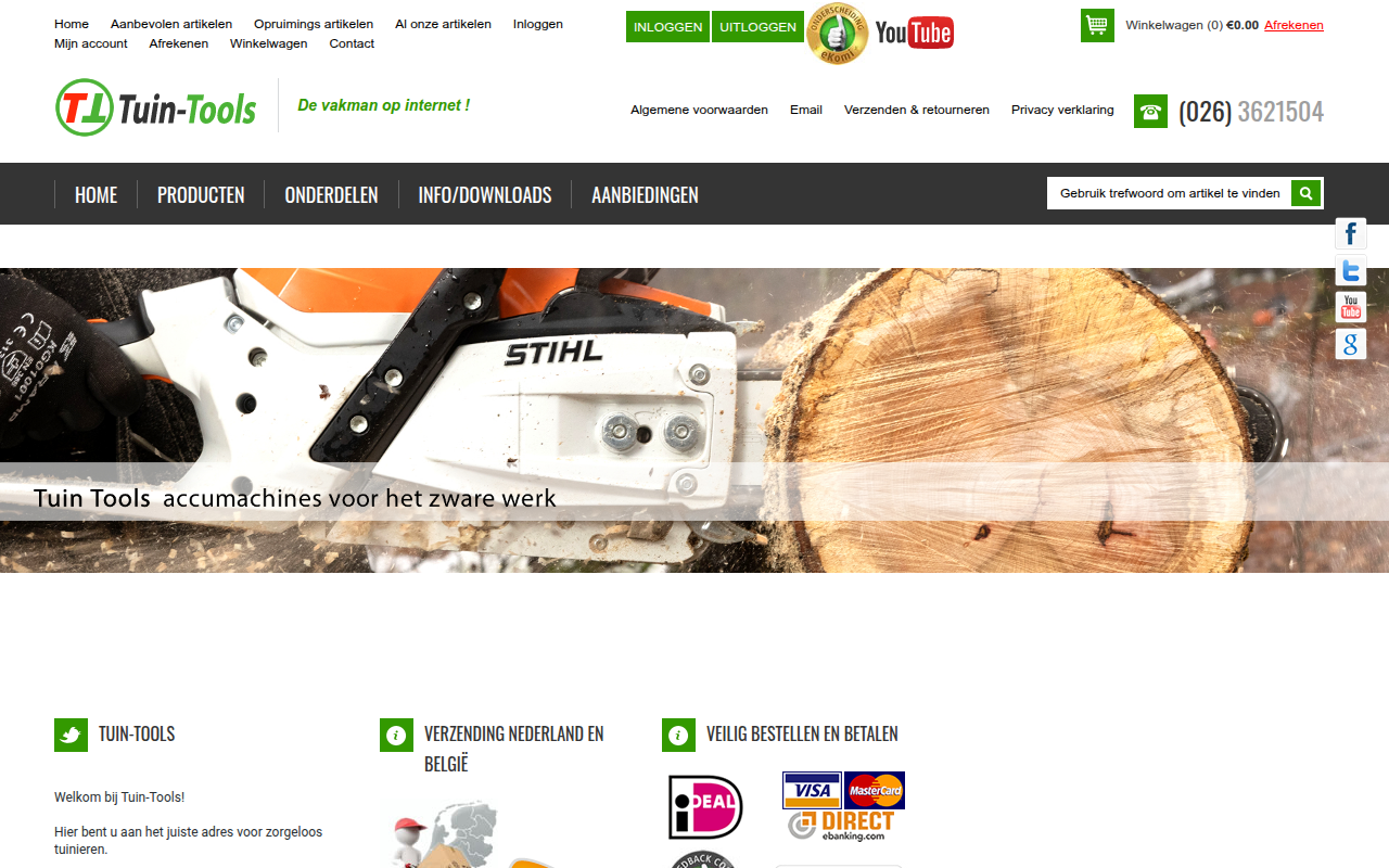 Screenshot van tuin-tools.nl