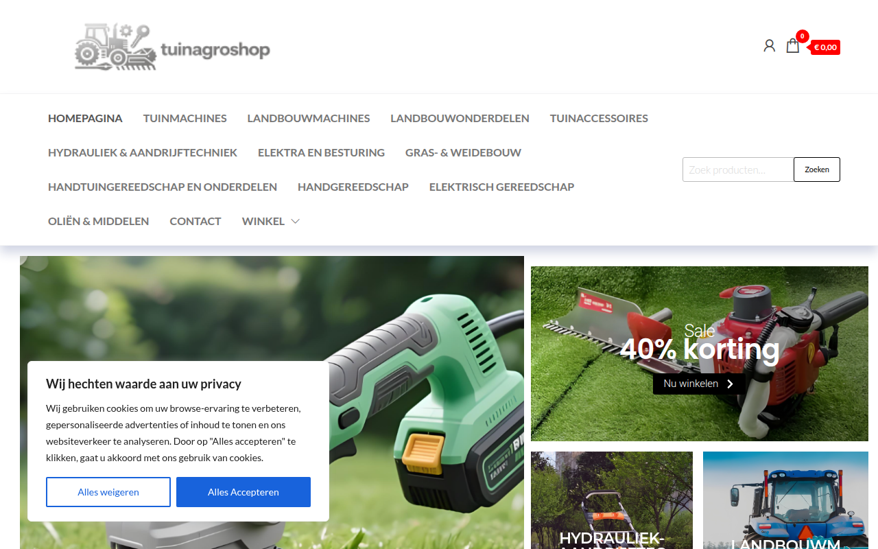 Screenshot van tuinagroshop.com