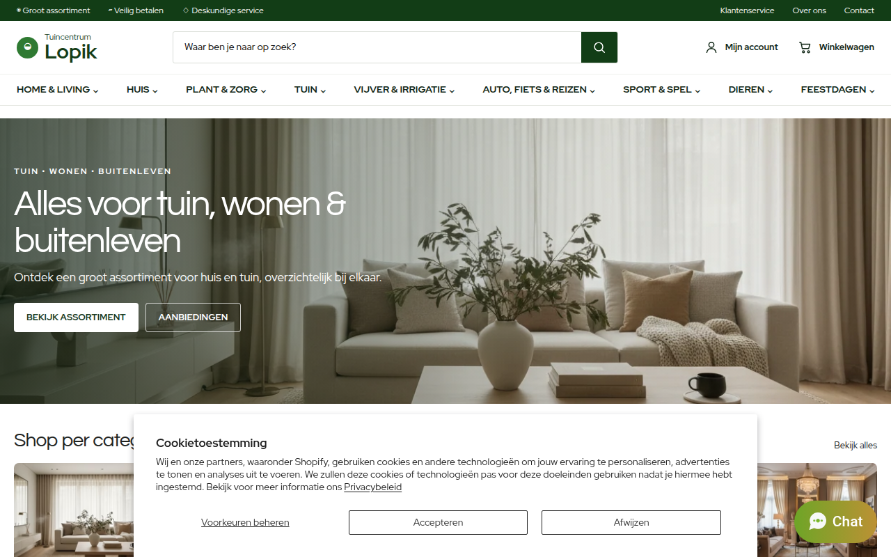 Screenshot van tuincentrumlopik.com